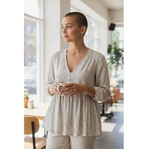 NEW Sundance Printed Tiered Long Sleeve‎ Tunic Top S